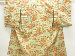 アンティーク　絽草花模様長襦袢